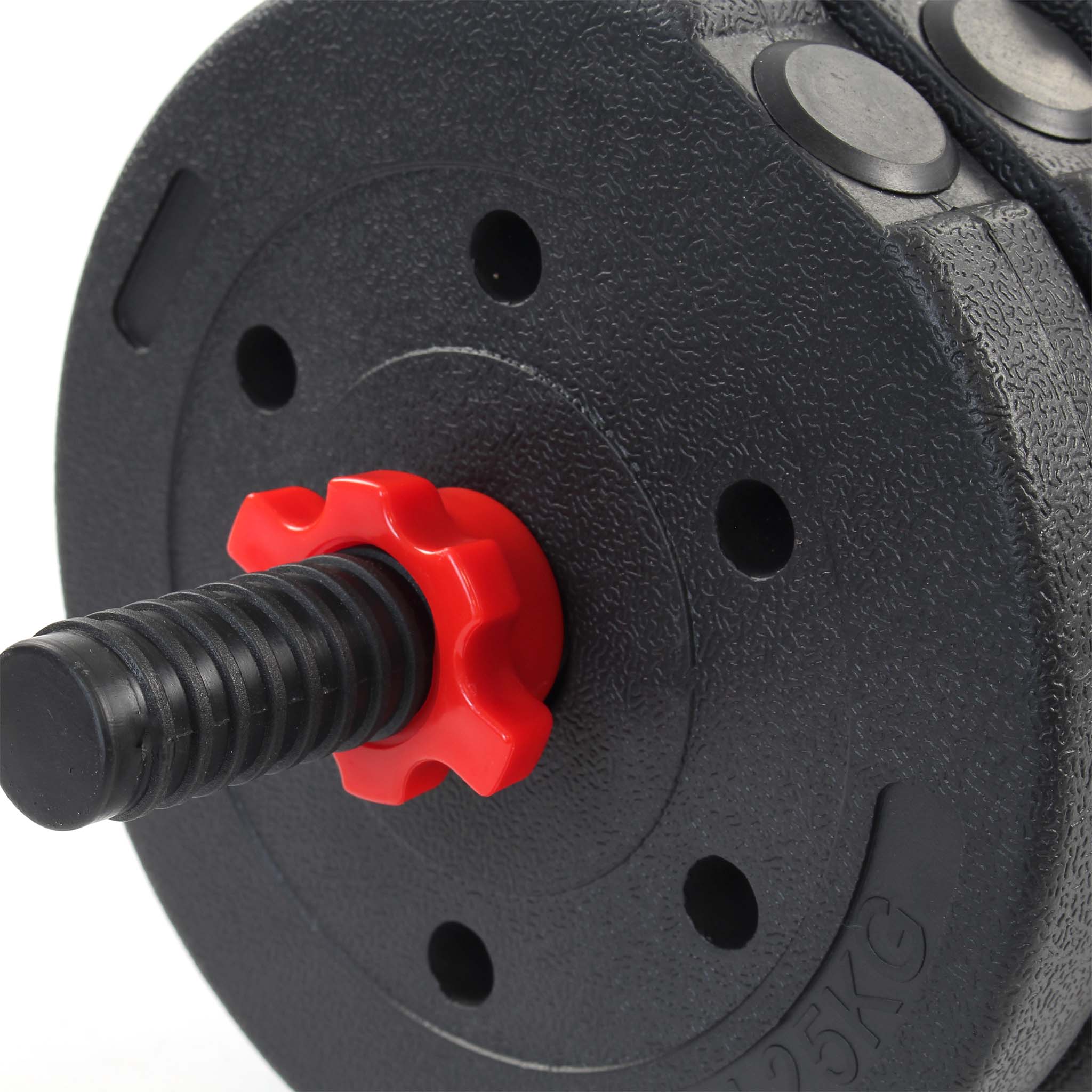 LUXTRI Set manubrio corto e bilanciere 2in1 30kg con 16 dischi per fitness allenamento forza