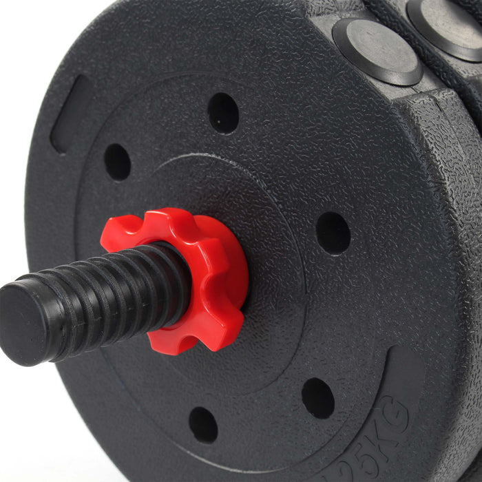 LUXTRI Set manubrio corto e bilanciere 2in1 30kg con 16 dischi per fitness allenamento forza