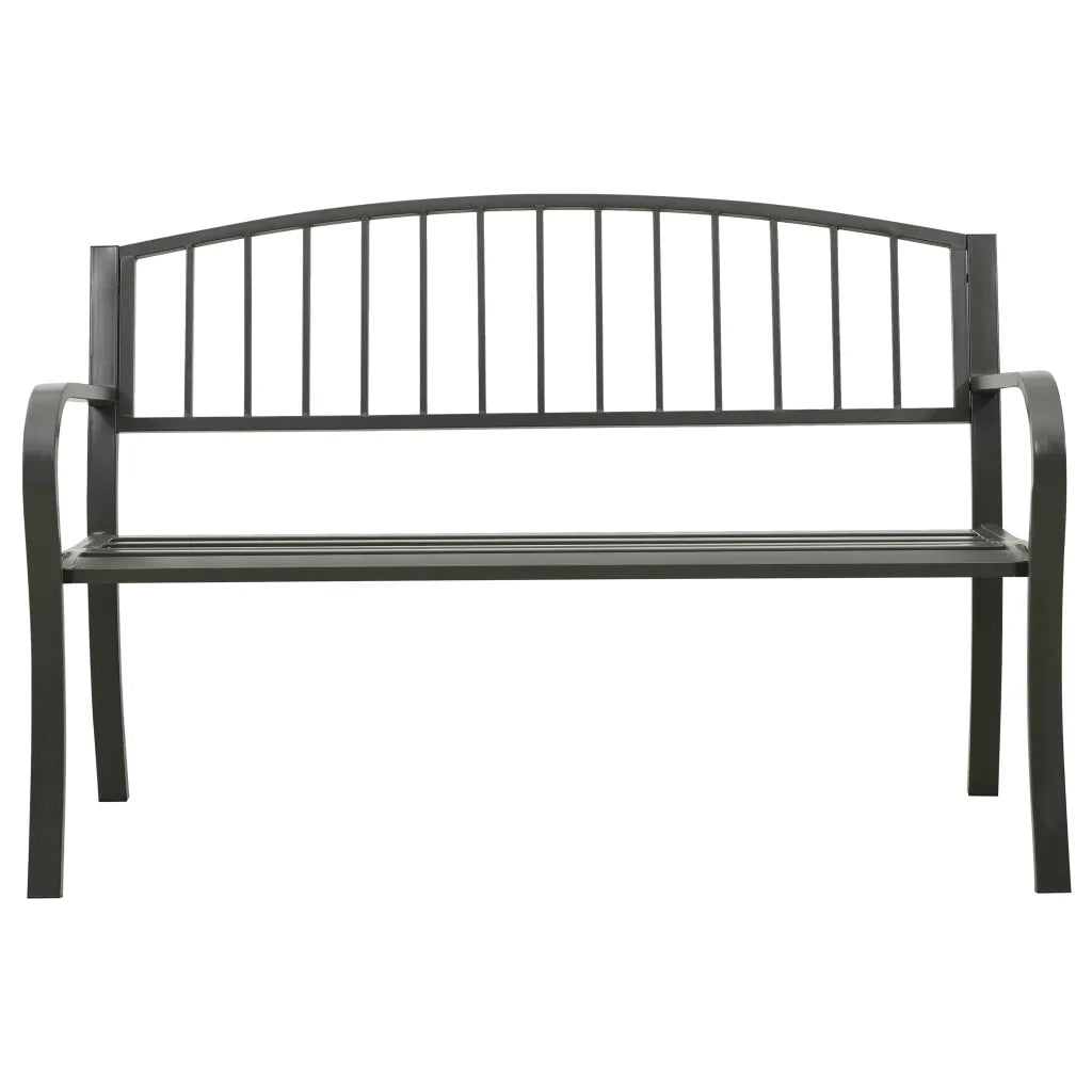 Panca da Giardino Grigia 120 cm Acciaio 319581