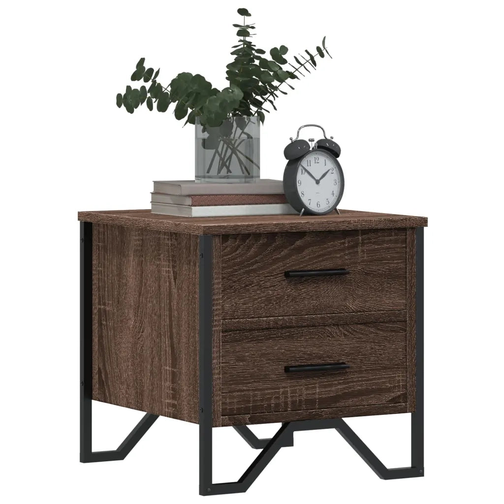 Comodini 2 pz Rovere Marrone 40x41x40 cm in Legno Multistrato