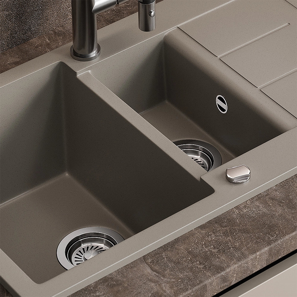 Bergström Lavello Calcestruzzo 80 x 50 cm con area di asciugatura