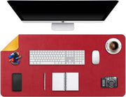 Matrice XXL per scrivania, grande, doppia faccia, utilizzo doppio, pelle PU, impermeabile, 90 x 43 cm (rosso/giallo)
