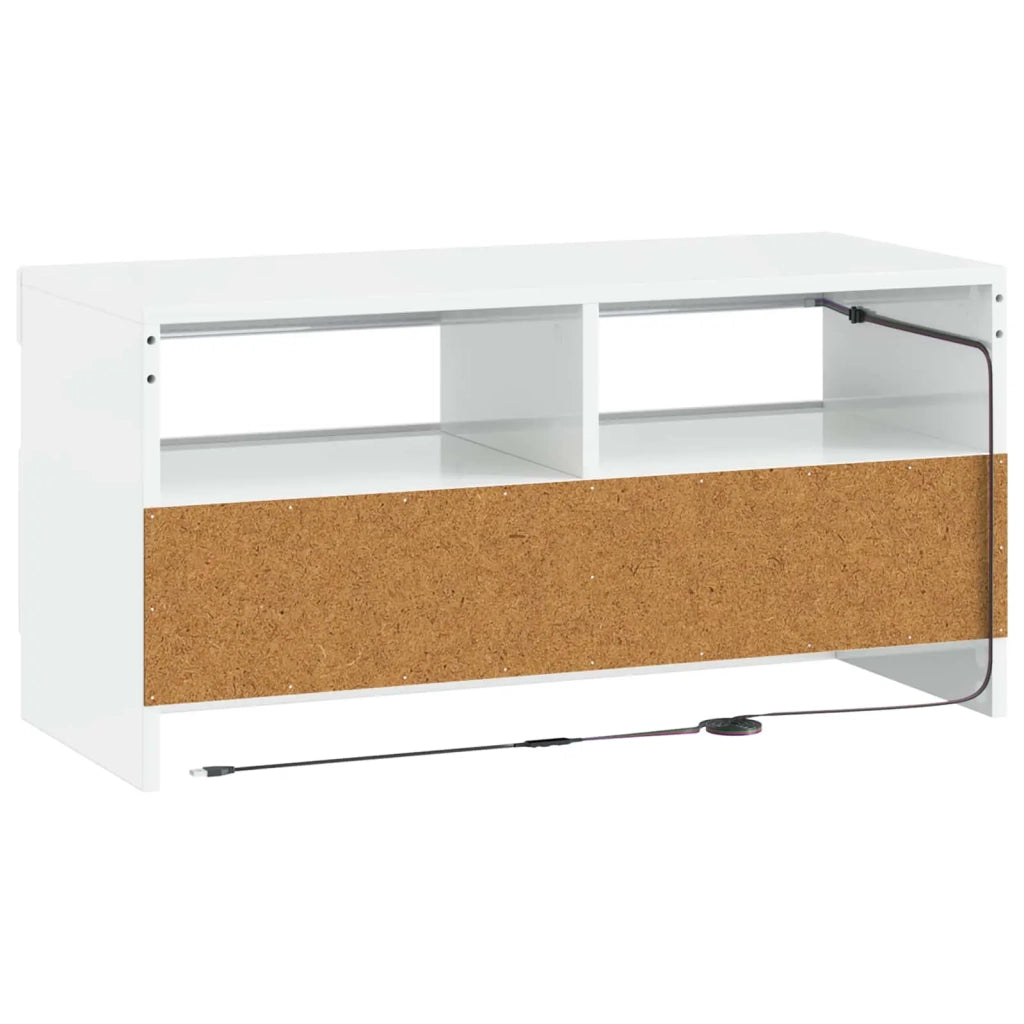 Mobile TV LED Bianco Lucido Legno ingegnerizzato 897879
