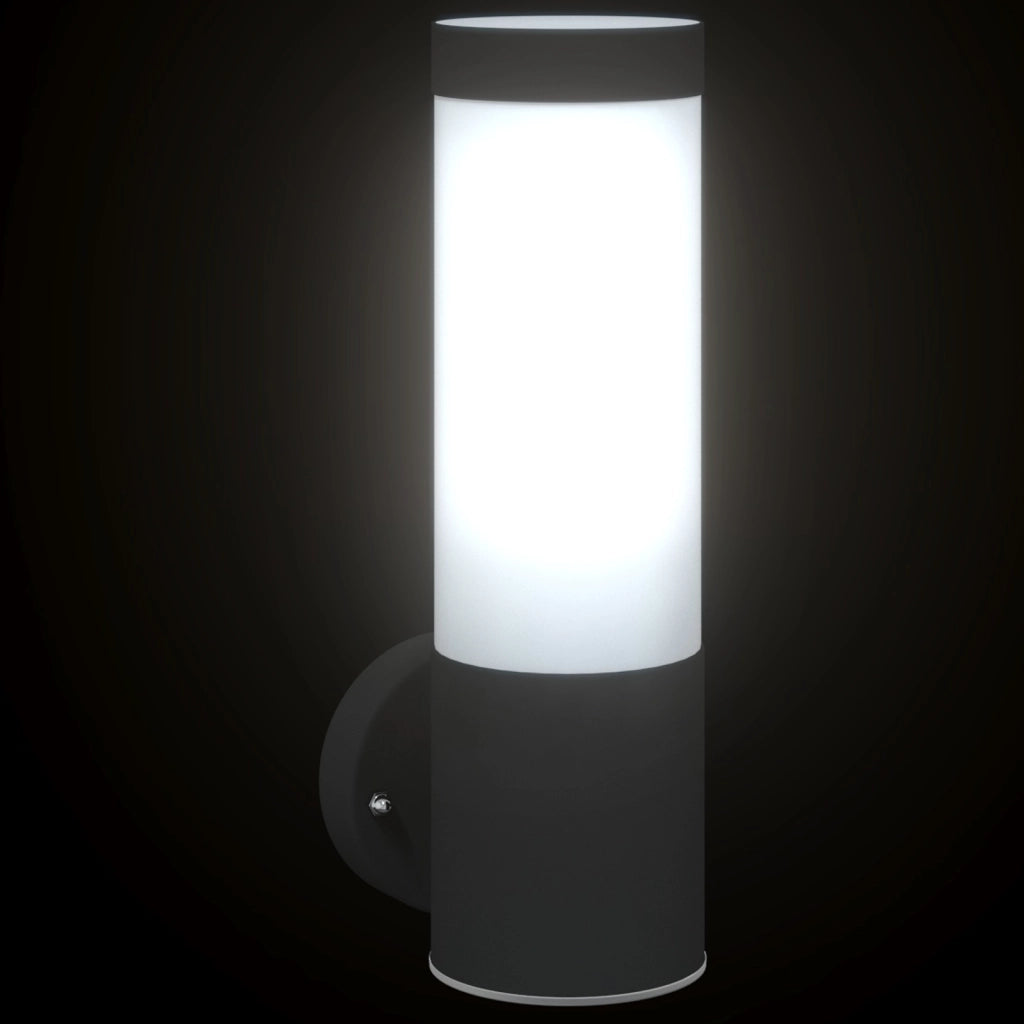 Lampada da Parete Esterni  Nera in Acciaio Inossidabile IP44