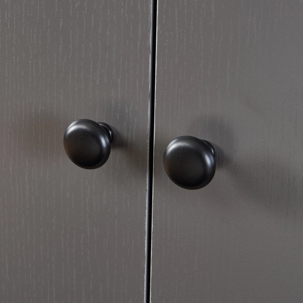 Armadio Guardaroba Vasand a 3 Ante con Barre Appenditi e Ripiani 175x120x52 cm Grigio / Effetto Rovere [en.casa]