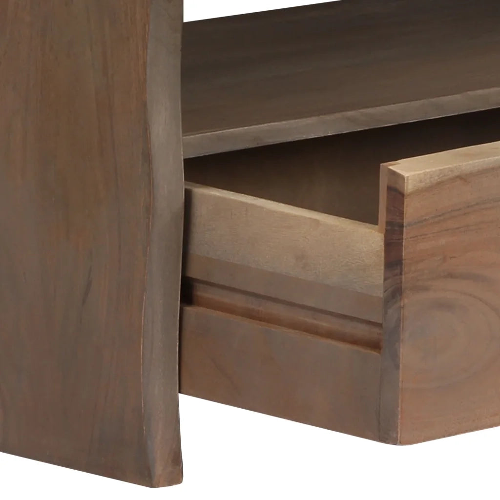 Tavolino da Caffè in Legno Massello di Acacia 90x50x40cm Grigio 246127