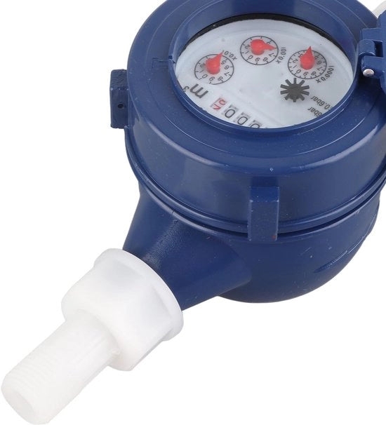 Contatore Acqua DN15 - Contatore Acqua in Plastica - Facile da Leggere - Formato Compatto - Giardino e Casa - Per Acqua Fredda - Ideale per l'uso in Giardino