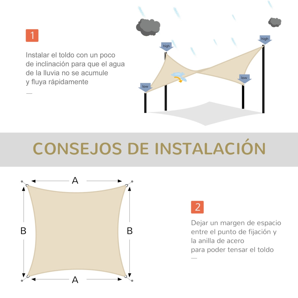Toldo da giardino ¨C zephmum ¨C 4x6 m crema