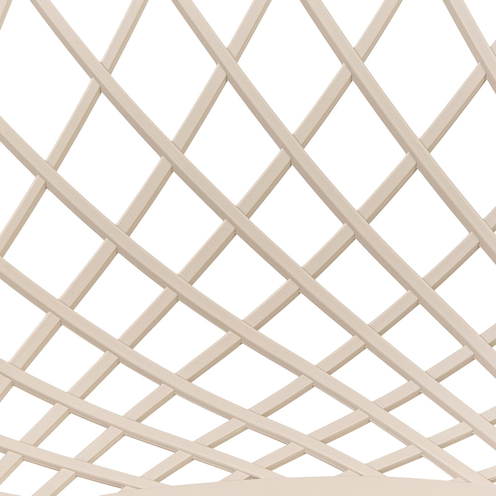 Set di 2 sedie da pranzo in materiale sintetico beige schienale netto design scandinavo moderno