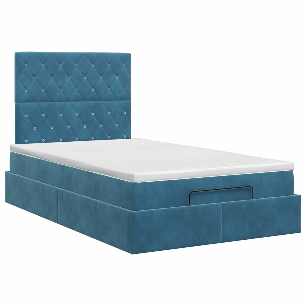 Letto ottomano con materasso Blu Scuro 120 x 190 cm Velluto 3457639