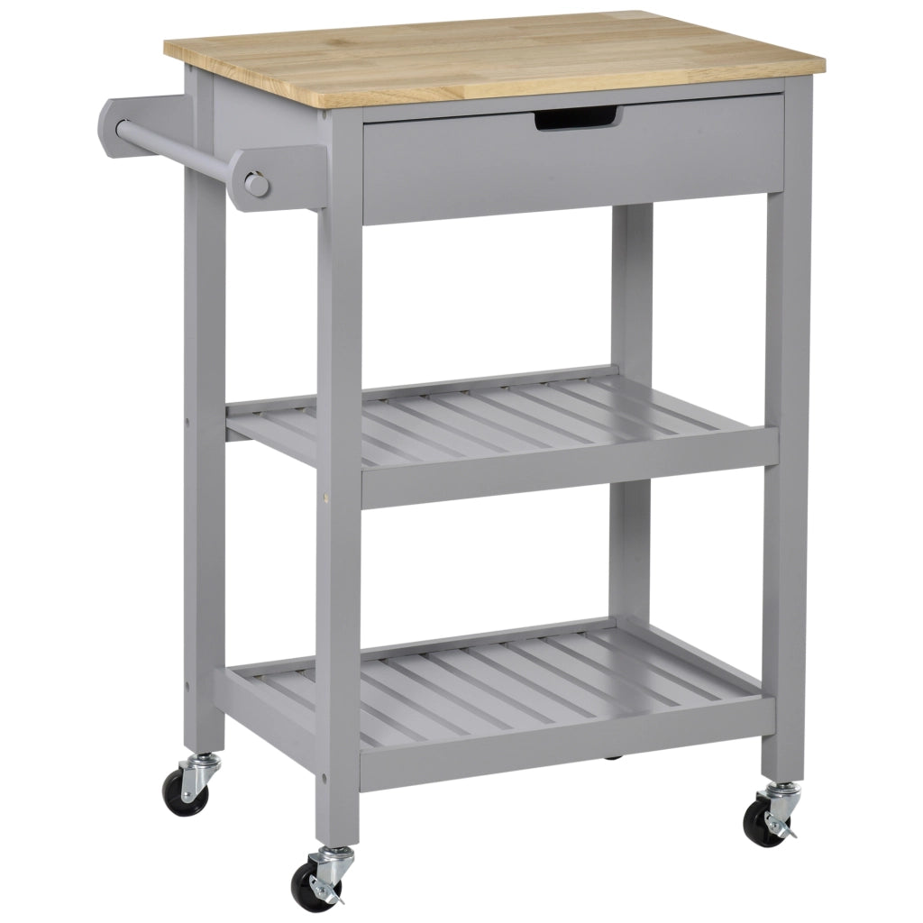 Tavolino da caff¨¨ rotondo con ruote e ripiano in legno ¨C zephmum ¨C 50x50x70 cm