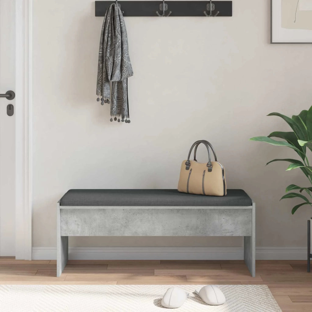 Panca per ingresso con cuscino Grigio cemento 103 x 38 x 40 cm