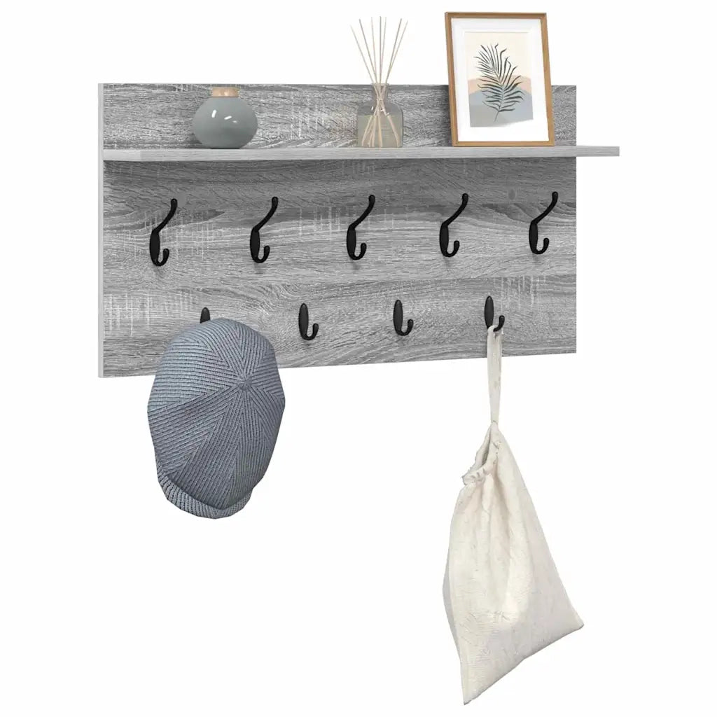 vidaXL Appendiabiti a muro Grigio sonoma 80 x 40 x 12 cm