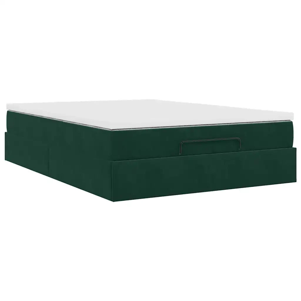 Struttura Letto Pouf con Materasso 140x200 cm in Velluto 3311192