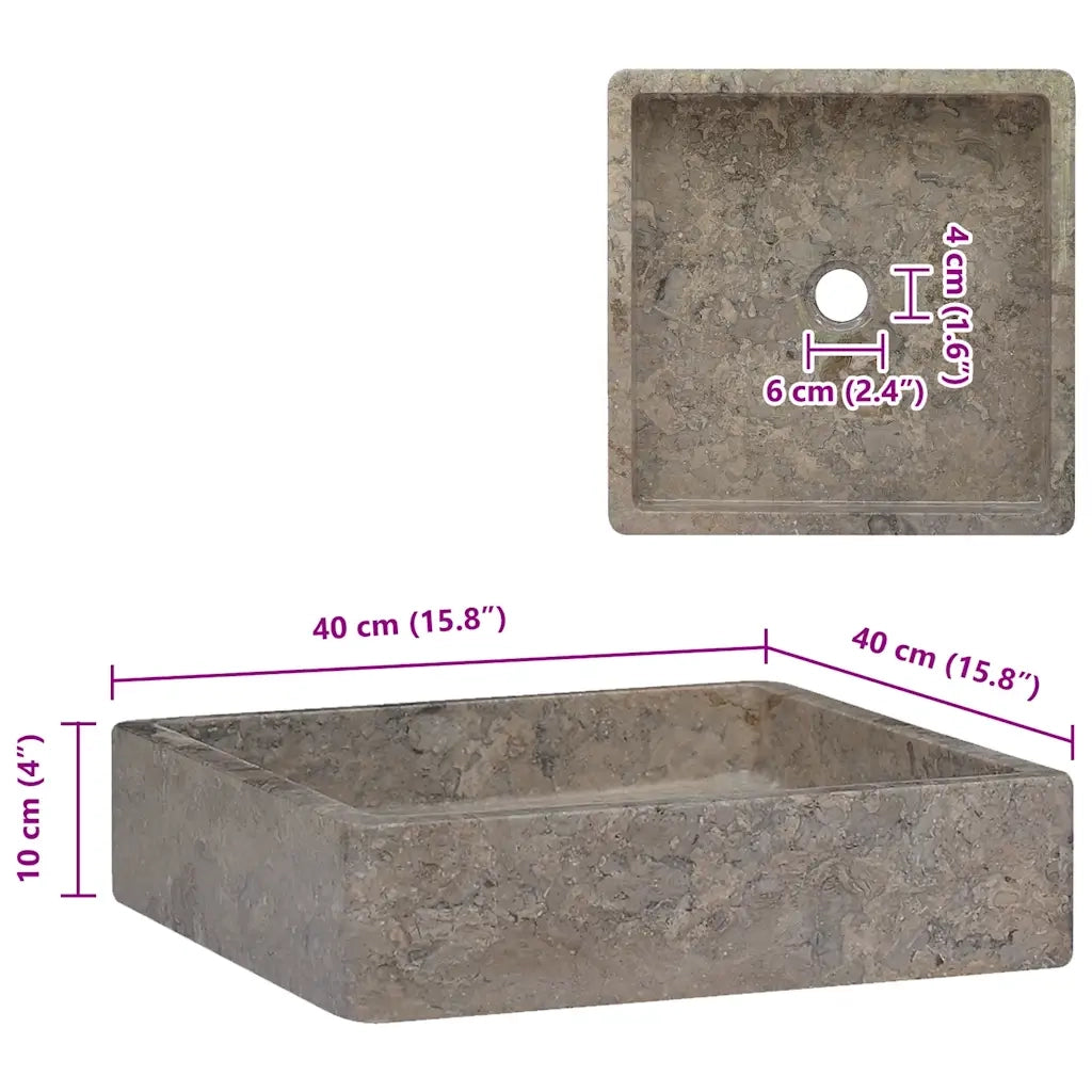 Lavandino Grigio 40x40x10 cm in Marmo CFW8734468