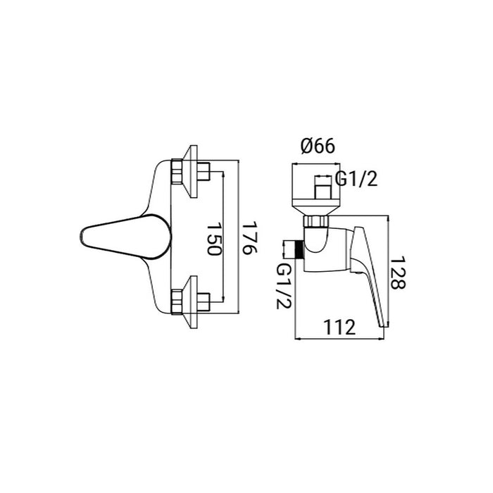 Miscelatore Esterno Doccia Serie Linda Cromato