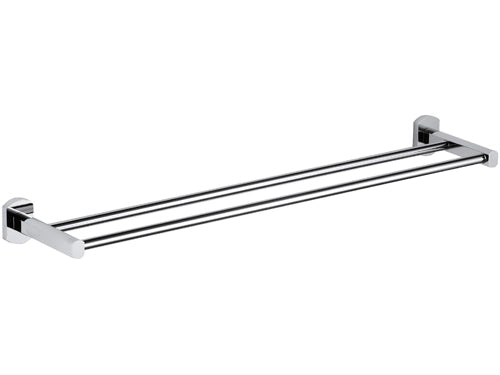 Portasalviette da muro doppio 60 cm con supporti cromati - serie forma