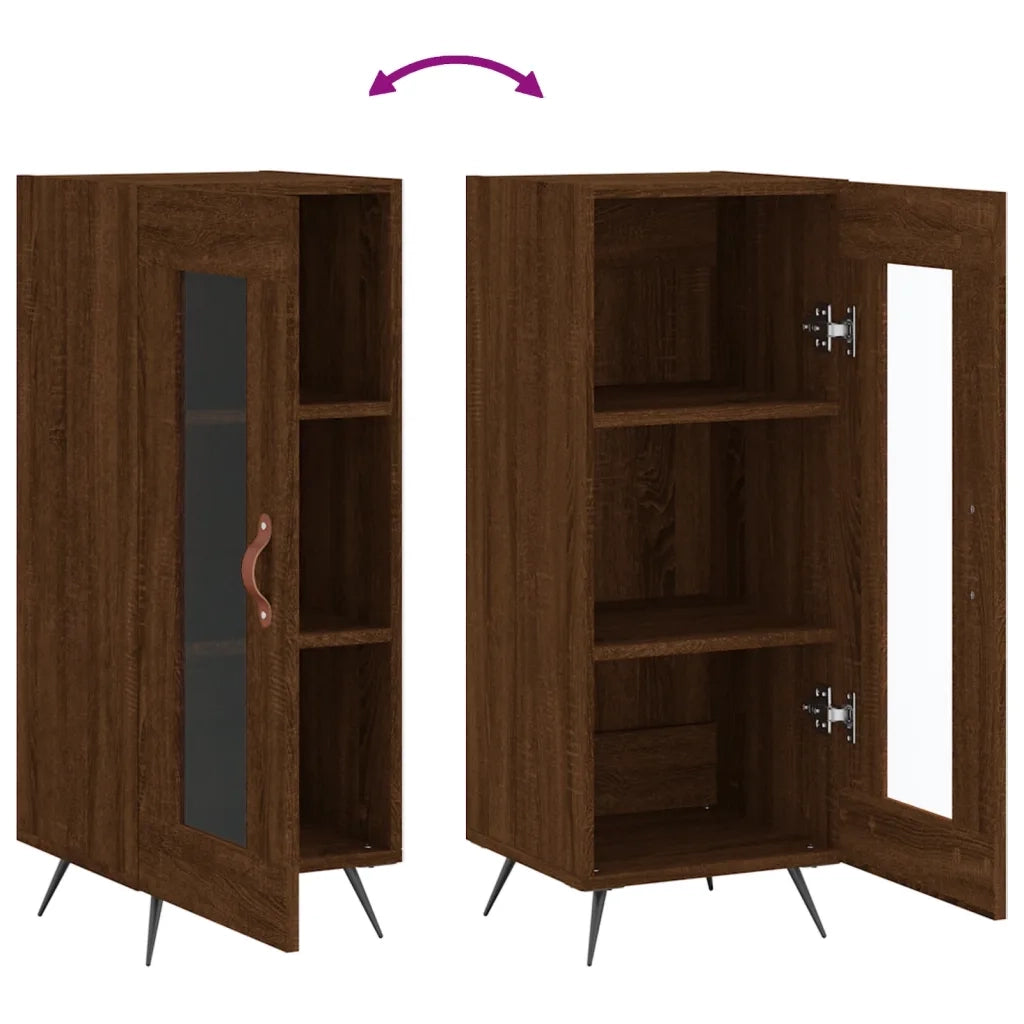 Credenza Rovere Marrone 34,5x34x90 cm in Legno Multistrato 828771