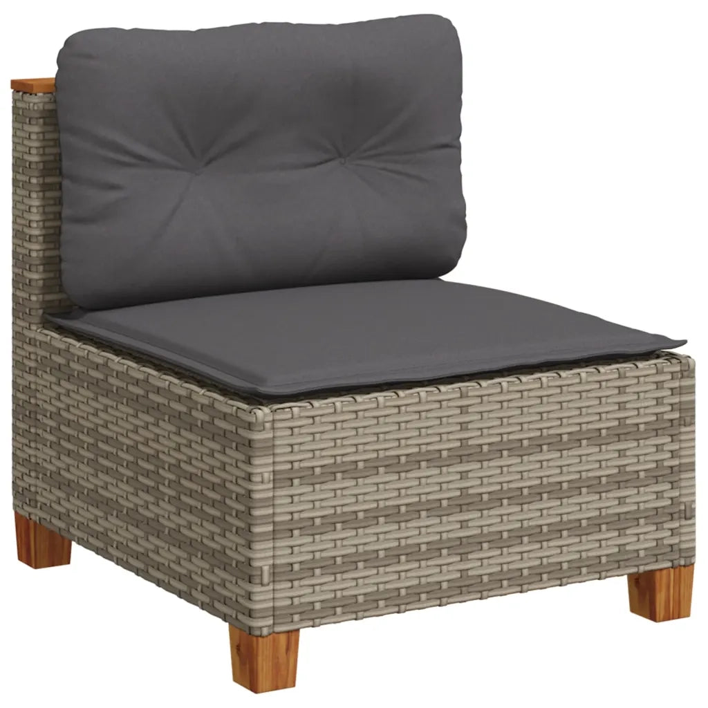 Set Divani da Giardino 11 pz con Cuscini in Polyrattan Grigio 3262056