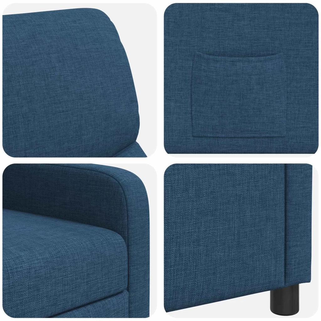 Divano Sedia-Poltrona reclinabile Blu Tessuto 362672