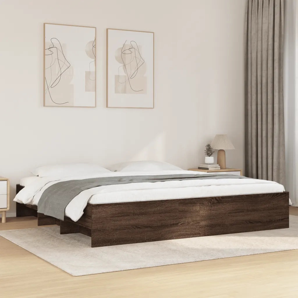 Giroletto senza Materasso Rovere Marrone 200x200 cm Truciolato 3295631