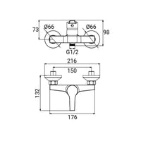 Miscelatore Esterno Doccia Serie Baron Cromato