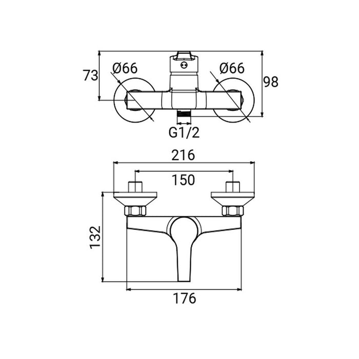 Miscelatore Esterno Doccia Serie Baron Cromato