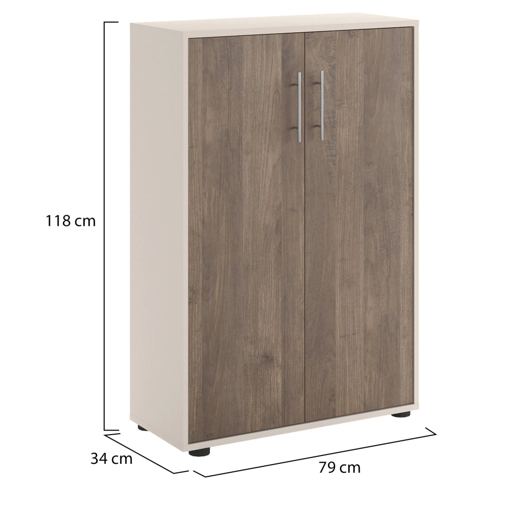 Parabita, Armadio Multiuso 2 Ante 2 Ripiani, 79x118h cm Beige