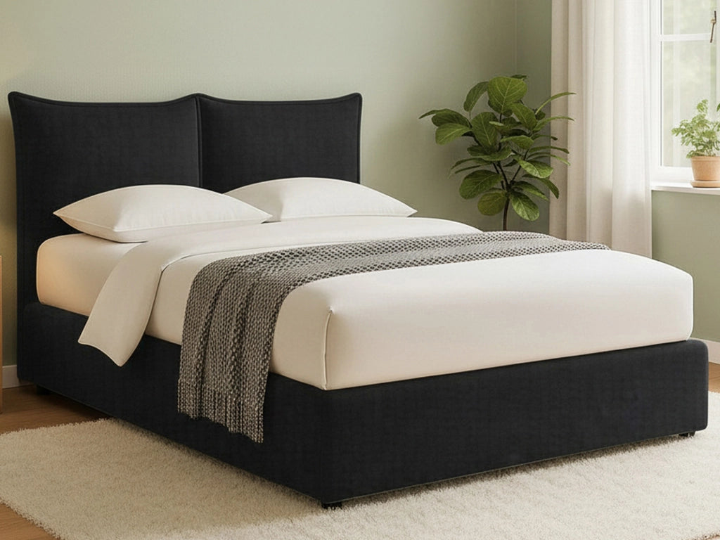 Wetherby, Letto Matrimoniale Sfoderabile Made in Italy, Grigio Scuro