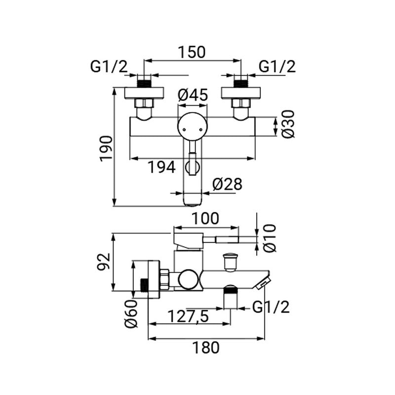 Miscelatore Vasca Serie Delton in Acciaio