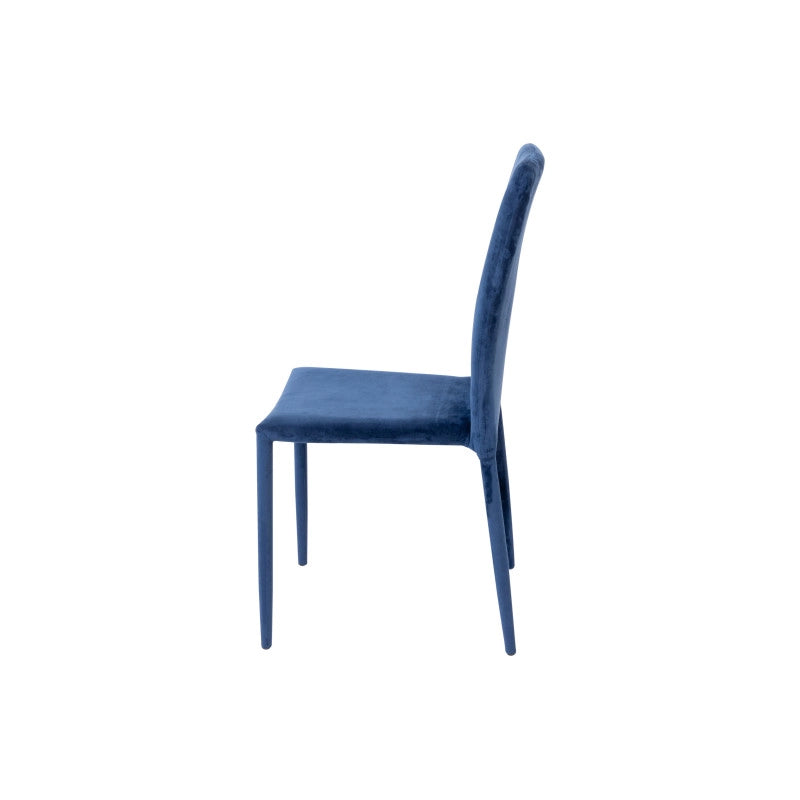 Set di 6 Sedie Connie Velluto Blu 41x44x90