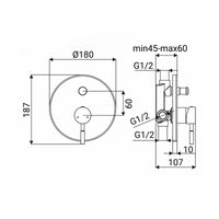 Miscelatore Incasso Doccia con Deviatore Serie Delton in Finitura Acciaio