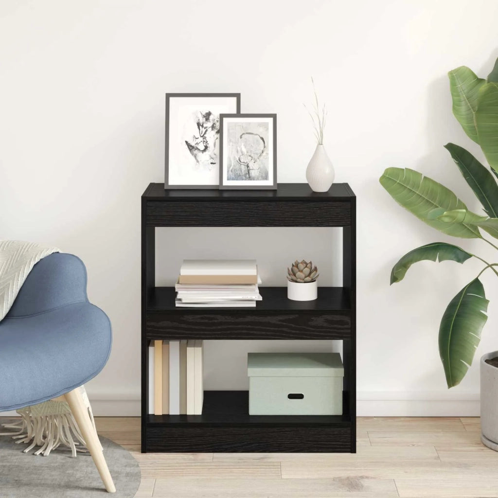 Armadio per Libri Rovere Nero 60 x 30 x 72 cm Legno multistrato 880458