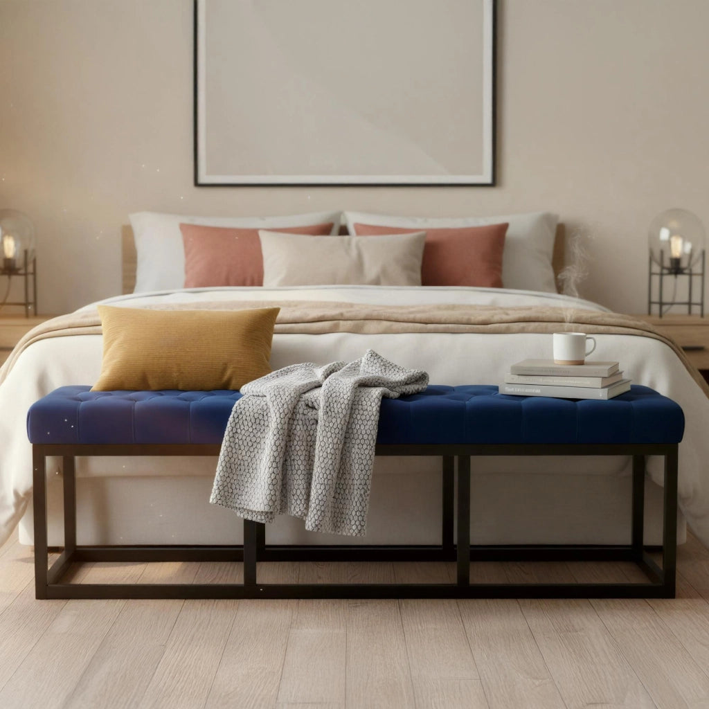 Panca Polson Velluto Nero 150 cm 3
