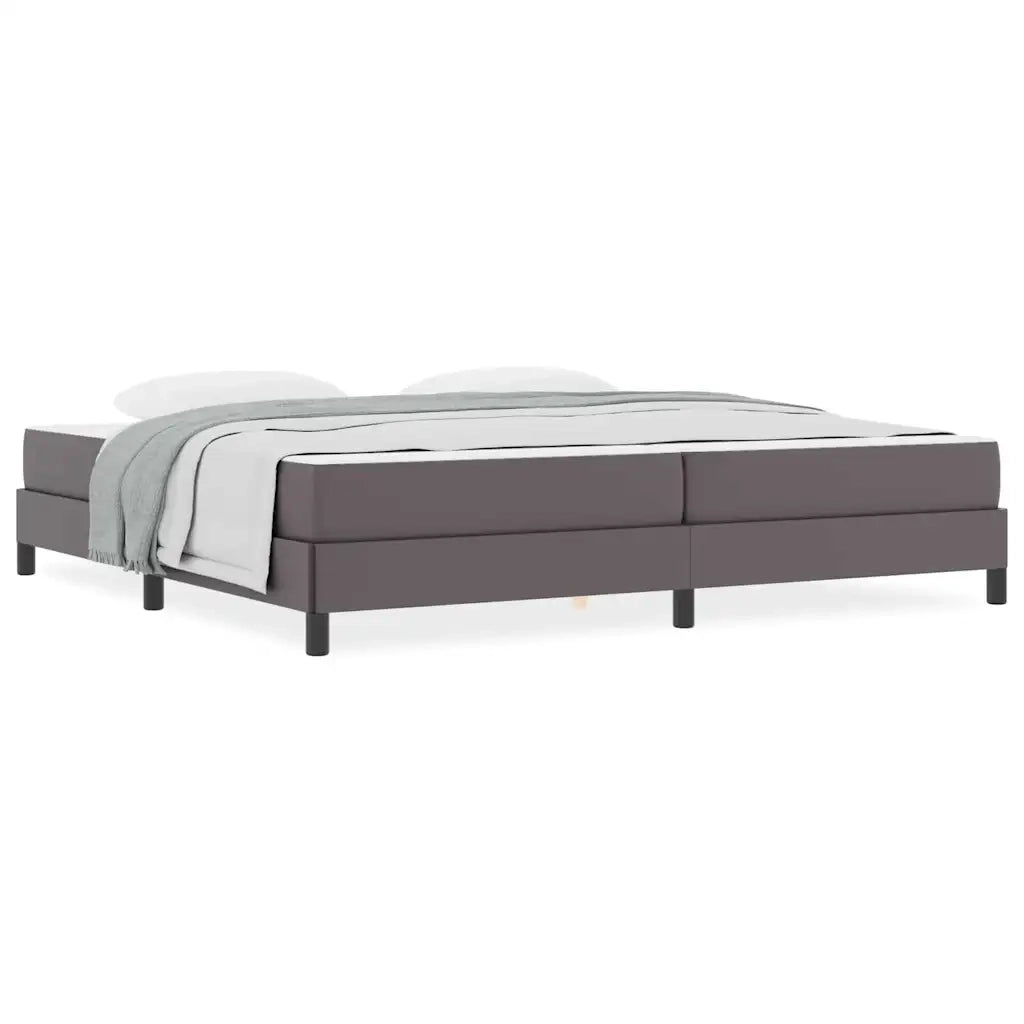 vidaXL Letto con materasso Grigio 200 x 200 cm Pelle sintetica