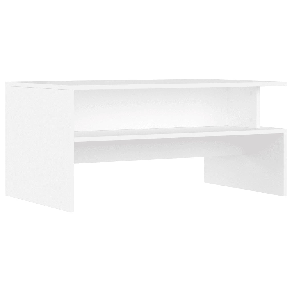 Tavolino da salotto | Tavolino da caff¨¨ | Tavolino da Soggiorno Bianco 90x55x42,5 cm in Legno Multistrato