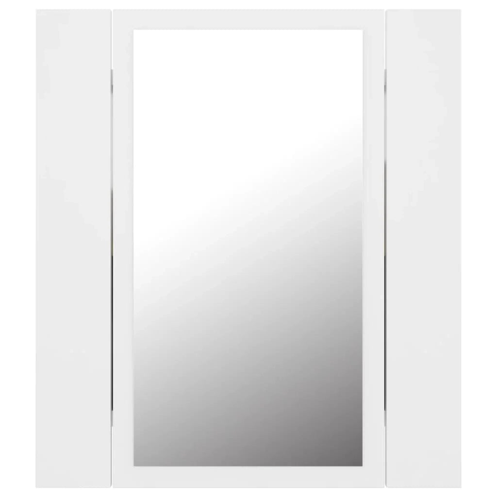 Mobiletto da bagno con specchio LED 40 x 12 x 45 cm acrilico bianco 02_0006649