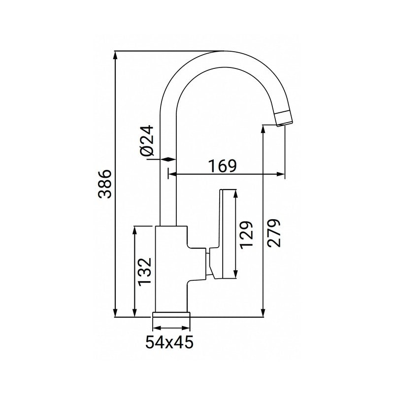 Miscelatore Lavello Bocca Alta Serie Rover Cromato