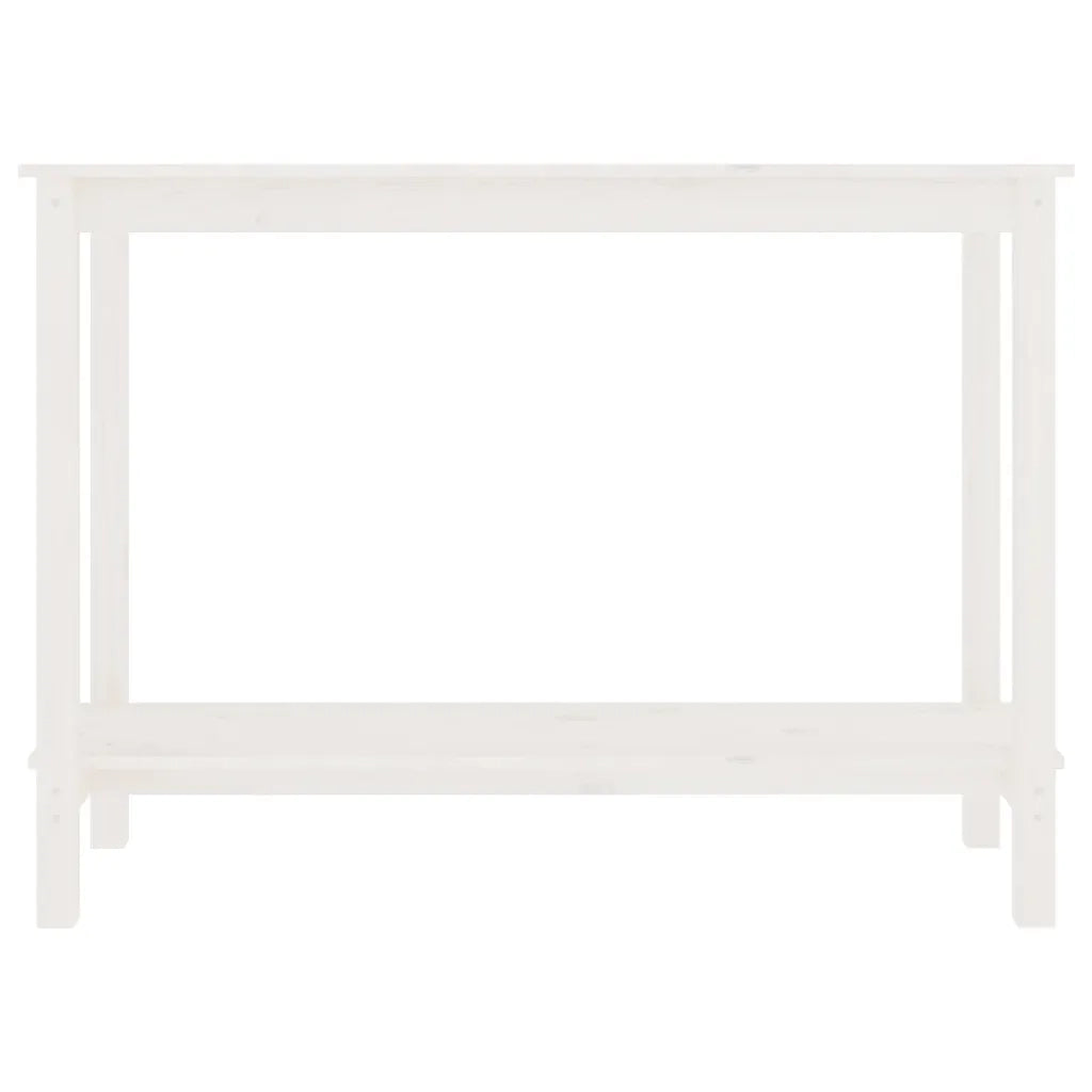 Tavolo Consolle Bianco 110x40x80 cm in Legno Massello di Pino cod mxl 10477