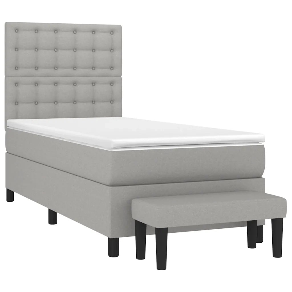 Giroletto a Molle con Materasso Grigio Chiaro 80x200 cm Tessuto 3136869