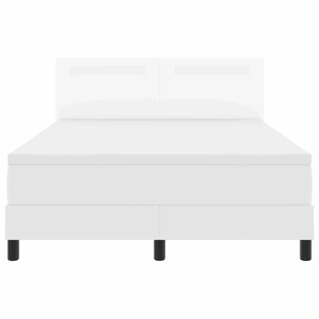 Letto a molle con materasso Bianco 140 x 200 cm Pelle sintetica 3339053