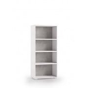 Libreria compatta con 3 ripiani regolabili bianco con fondo cemento 60x30x130 cm - Terraneo