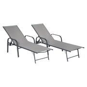 Set di 2 lettini in textilene grigio SARDINIA - struttura antracite