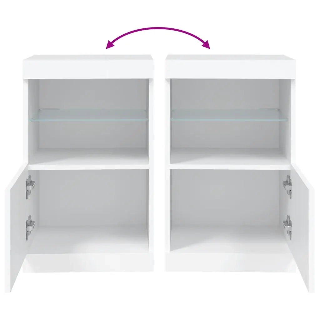 Credenza | Madia | Buffet da pranzo | Armadio da pranzo con Luci LED Bianca 41x37x67 cm
