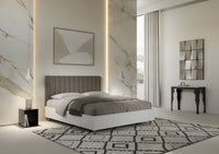 Letto Matrimoniale 160x200 cm con Rete Kaia Cappuccino