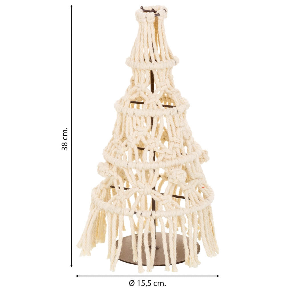 Albero decorativo in cotone intrecciato bianco d15,5x38h