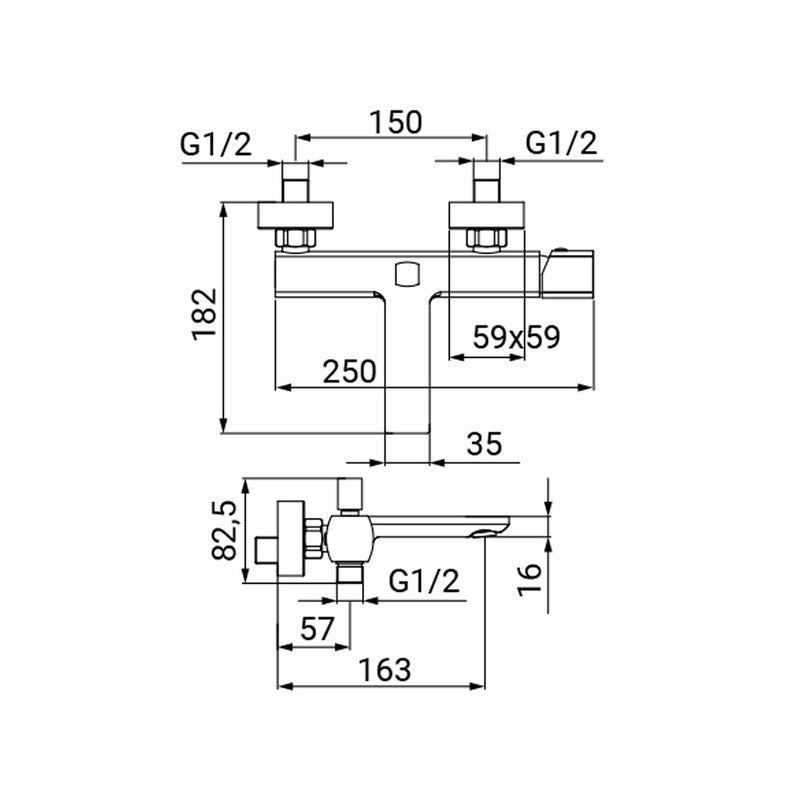 Miscelatore Vasca Serie Edison Cromato