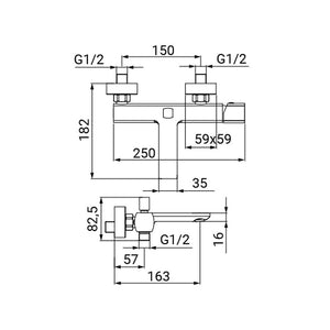 Miscelatore Vasca Serie Edison Cromato
