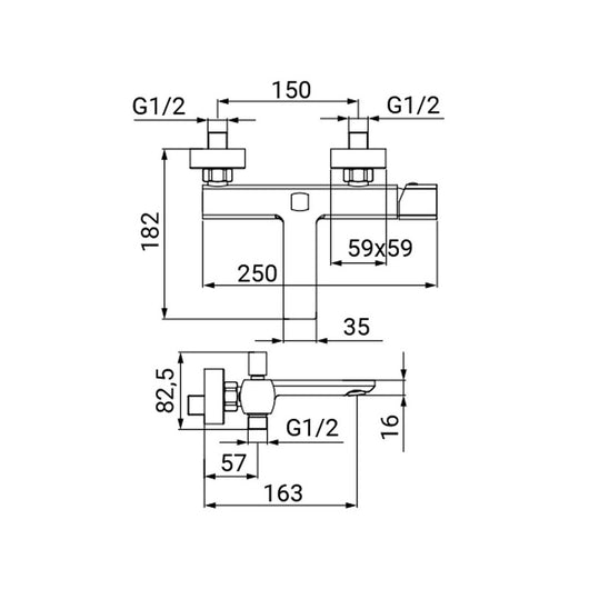 Miscelatore Vasca Serie Edison Cromato