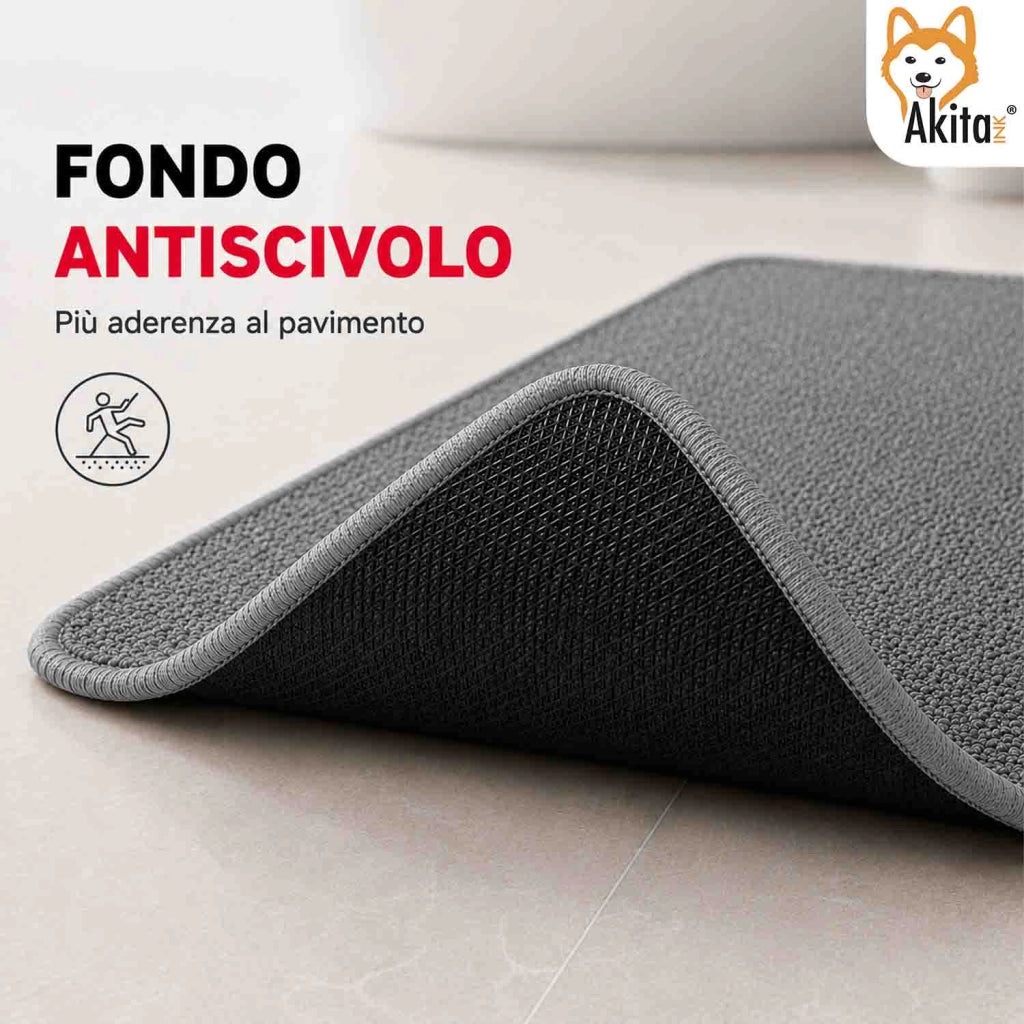 Akitaink Tappeto Multiuso in Microfibra 50x80 cm Grigio